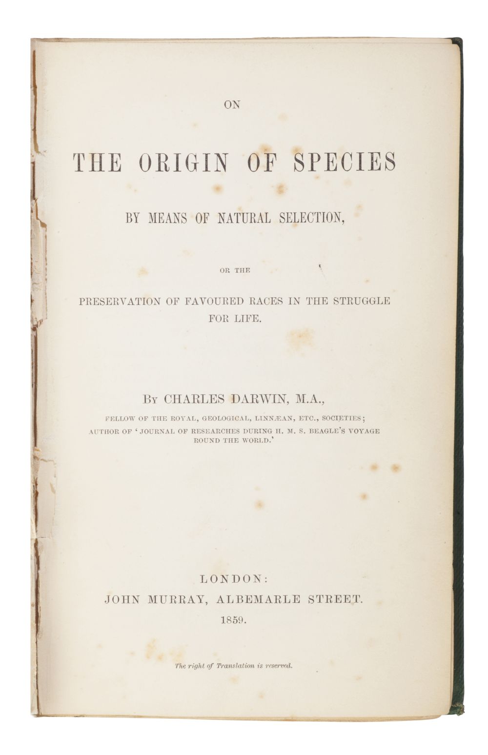 Rare Books Charles Darwin